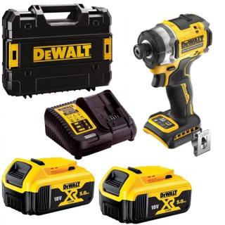 DCF860P2T DeWALT Kompaktní bezuhlíkový rázový utahovák 1/4 , 282Nm, XR 18V, 2x 5,0Ah Li-Ion, TSTAK