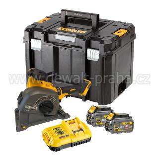 DCG200T2 DeWALT Aku drážkovačka do zdiva bezuhlíková 54V Flexvolt 2x 6,0Ah, TSTAK (První akumulátorová Drážkovací fréza)