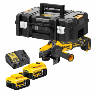 DCG409P2 DeWALT aku úhlová bruska 125 mm, XR ADVANTAGE 18V / 54V, 2x 5,0 Ah Li-Ion, TSTAK