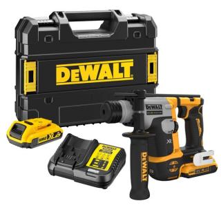 DCH172D2 DeWALT Aku bezuhlíkové vrtací kladivo XR 18 V 2x2,0 Ah, SDS-Plus, 1,4 J, kufr TSTAK
