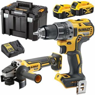 DCK2020P2T DeWALT Aku sada vrtací šroubovák DCD791 a úhlová bruska DCG405 XR 18V, 2x 5,0 Ah Li-Ion, TSTAK