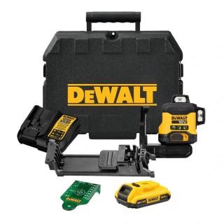 DCLE34031D1 DeWALT Aku křížový laser zelený 3x 360° 18V 2,0 Ah, v kufru