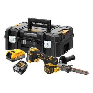 DCM200E2T DeWALT Aku pásový pilník 18V XR bezuhlíkový, 2x 1,7Ah POWERSTACK, TSTAK