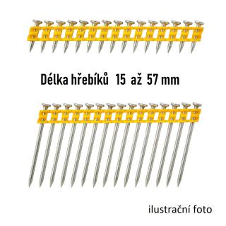 DCN8901015 Hřebíky do betonu 15x2,6mm, 15 hřebíků na pásce, 1005 ks, pro DCN890N, DCN890P2 DeWALT (15 x 2,6 mm, )