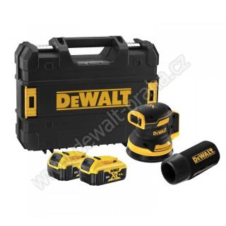 DCW210P2 DeWALT Aku excentrická bruska 125mm 18V, 2x Li-Ion 5,0Ah, v kufru TSTAK