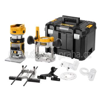 DeWALT DCW604NT  Aku kombinovaná frézka 18V, samostatný stroj (Sada 2 v 1 - horní a ohraňovací fréza)