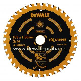 DT10301 DeWALT EXTREME Pilový kotouč 165 x 20 mm, 40 zubů