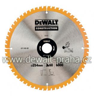 DT1182 DeWALT Pilový kotouč 254x30mm, 60 zubů