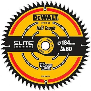 DT1670 DeWALT Pilový kotouč 184 mm x 16 mm, 60 zubů, ELITE serie