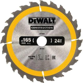 DT1934 DeWALT Pilový kotouč 165 mm x 20 mm, 24 zubů