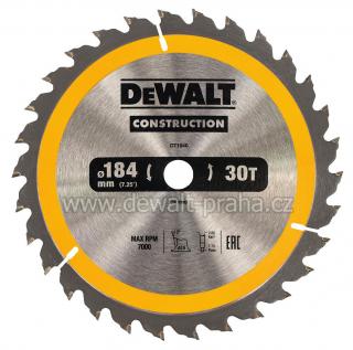 DT1940 DeWALT Pilový kotouč 184 x 16 mm, 30 zubů (Nahrazuje DT1151)