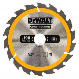 DT1943 DeWALT Pilový kotouč 190 x 30 mm, 18 zubů (Nahrazuje DT1152)