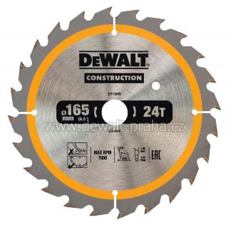 DT1949 DeWALT Pilový kotouč 165 x 20 mm, 24 zubů