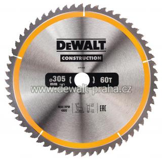 DT1960 DeWALT Pilový kotouč 305 x 30 mm na dřevo, 60 zubů