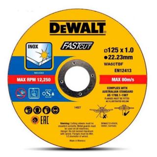 DT20540A DeWALT Řezný kotouč na nerez 125 x 1,0 mm