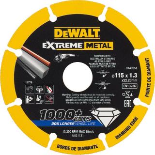DT40251 DeWALT Diamantový kotouč EXTREME METAL 115mm na řezání kovu