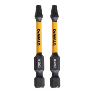 DT70533T DeWALT Torzní šroubovací bit TORX T20 57 mm, 2 ks, FLEXTORQ, EXTREME  (FLEXTORQ 3.0 IMPACT TORSION READY ZONE)