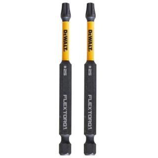 DT70569T DeWALT Prodloužený torzní šroubovací bit Torx T25 89 mm, 2 ks, FLEXTORQ, EXTREME (FLEXTORQ 3.0 IMPACT TORSION READY ZONE)