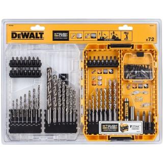 DT70761 DeWALT 72-dílná sada vrtáků a bitů TOUGH CASE+ s průhledným víkem