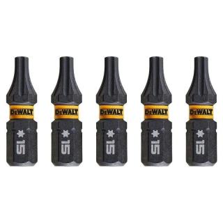 DT7380T DeWALT Sada torzních šroubovacích bitů 5 ks Torx T15 FLEXTORQ, EXTREME (FLEXTORQ 3.0 IMPACT TORSION READY ZONE)