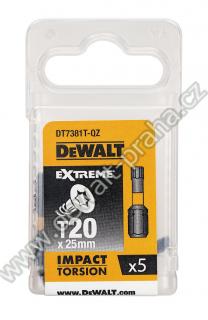 DT7381T-QZ DeWALT Sada bitů 5 ks Torx T20 EXTREME Torsion