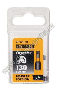 DT7384T DeWALT Sada bitů 5 ks Torx T30 EXTREME Torsion