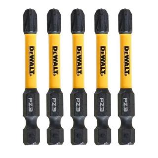 DT7392T DeWALT Sada torzních šroubovacích bitů 5 ks Pozidrive Pz3 57mm FLEXTORQ, EXTREME (FLEXTORQ 3.0 IMPACT TORSION READY ZONE)