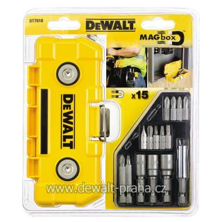 DT7918 DeWALT 15 dílná sada šroubovacích bitů v Mag Box