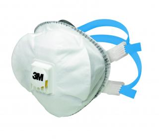 8825+, Nová filtrační polomaska 3M, FFP2, s výdechovým ventilkem a měkkým utěsněním pro opakované použití. Ochrana proti jemnému prachu, kapalným…