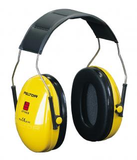 H510A-401-GU  Mušlový chránič sluchu 3M Peltor OPTIME I s měkkým přidržovacím obloukem přes temeno hlavy, SNR=27dB, H=30dB, M=25dB, L=15dB, žlutý