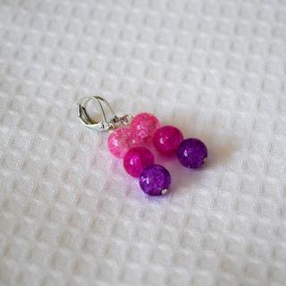 Práskačky růžovo fuschiové (ze skleněných práskaných perel)