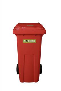 Plastová popelnice DOPNER 120 l - červená