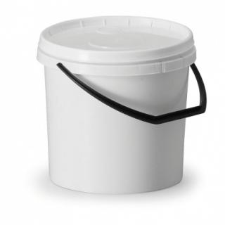 Litoz - Plastový kbelík s víkem 10 litrů - BÍLÝ (Potravinářský obal)