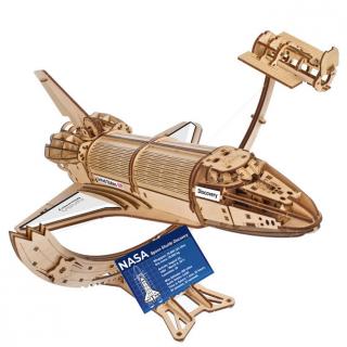 Dřevěná 3D stavebnice mechanického modelu NASA Space Shuttle Discovery