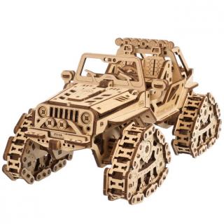 Dřevěná 3D stavebnice mechanického modelu Tracked Off-Road Vehicle