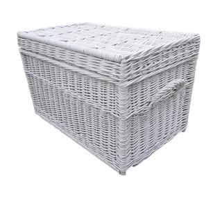 HRADIL H088 Proutěná truhla bílá Délka 70 x š.40 x v.40 cm