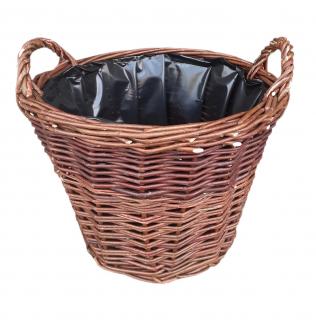 HRADIL Proutěný obal květináč kulatý s folií 30 cm