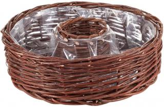 Hradil Proutěný obal na květináč kulatý s folií Pr. 40cm, výška 11 cm