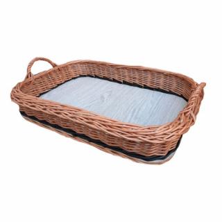 Proutěný podnos s uchy KLASIK d.40 x š.28 x v. 12 cm po ucho