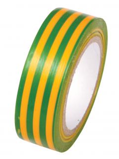 PVC páska žlutá s zel.pruhy 9x0.13x10 M (PVC páska žlutá, zelené pruhy)