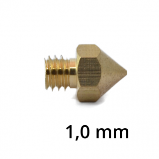 Mosazná tryska MK8 1,75 (závit M6) průměr 1,0 mm