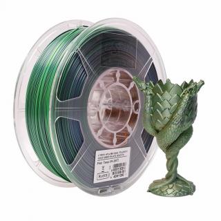 PLA tříbarevný filament eSUN Mystic Silk zlato-zeleno-čený (gold-green-black) 1,75 mm 1 kg