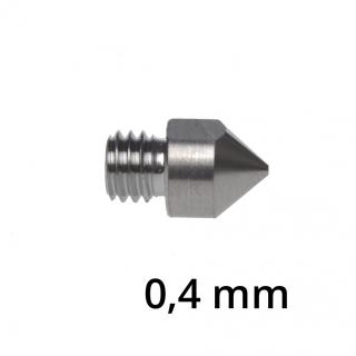 Titanová tryska MK8 1,75 (závit M6) průměr 0,4 mm