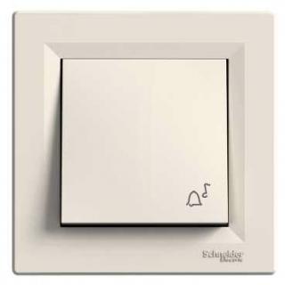 Asfora - Ovládač tlačítkový zvonek 1/0 bezšroubový, krémová, EPH0800123 (Schneider Electric, Asfora, krémová)