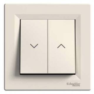 Asfora - Žaluziový tlačítkový ovládač, krémová, šroubový, EPH1300323 (Schneider Electric, Asfora, krémová)