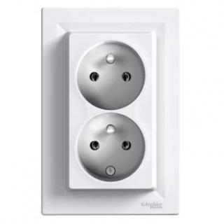 Asfora - Zásuvka 2násobná 2x(2P+PE), bílá, EPH9800121 (Schneider Electric, Asfora, bílá)