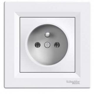 Asfora - Zásuvka 2P+PE 250V 16A, clonky, bílá, EPH2800221 (Schneider Electric, Asfora, bílá)