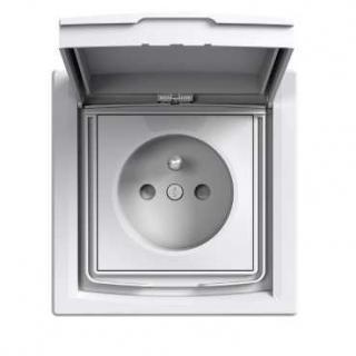 Asfora - Zásuvka 2P+PE 250V 16A, clonky, IP44, bílá, EPH2800321 (Schneider Electric, Asfora, bílá)