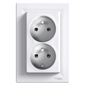 Asfora - Zásuvka dvojnásobná s přepěťovou ochranou, bílá, EPH9800121P (Schneider Electric, Asfora, bílá)