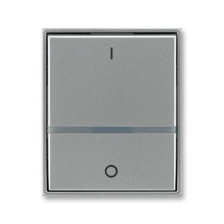 Kryt spínače dvojpólového s průzorem a potiskem, 3558E-A00655 36, ABB, Time®, Time® Arbo, ocelová (ABB, Time®, Time® Arbo, ocelová)
